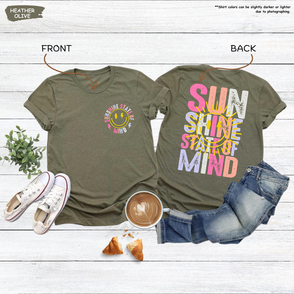 Sunshine State Of Mind Shirt, Trendy Summer Shirt, Sunshine tee, Preppy Summer Gift, Beach Vacation Tshirt, Summer Trip, Girls Weekend Shirt