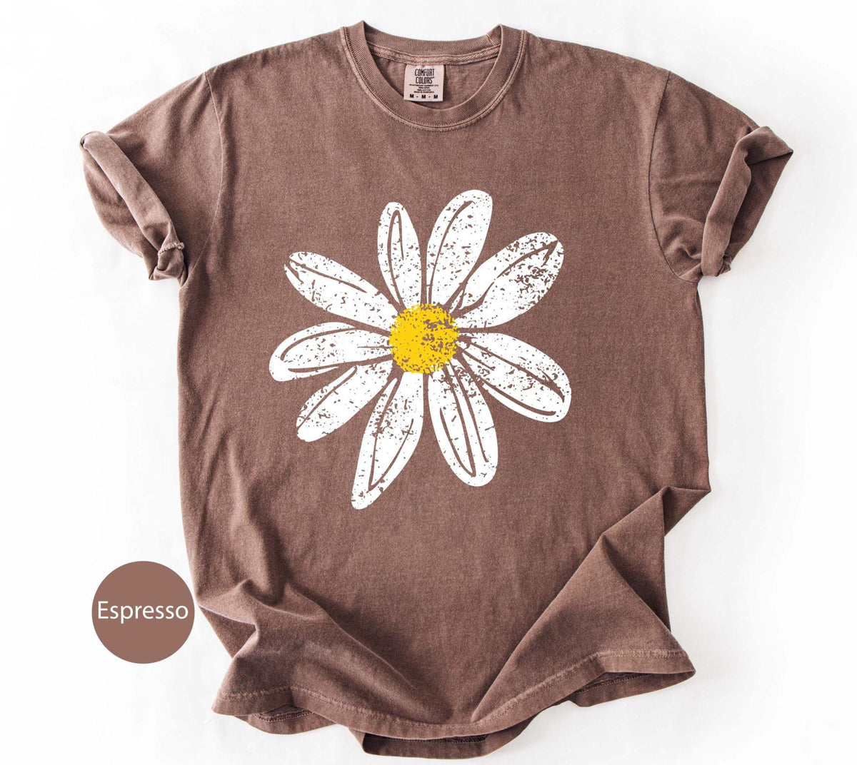 Daisy Shirt gift for Women Retro Floral Graphic Tee, Flower Print Comfort Colors T-Shirt