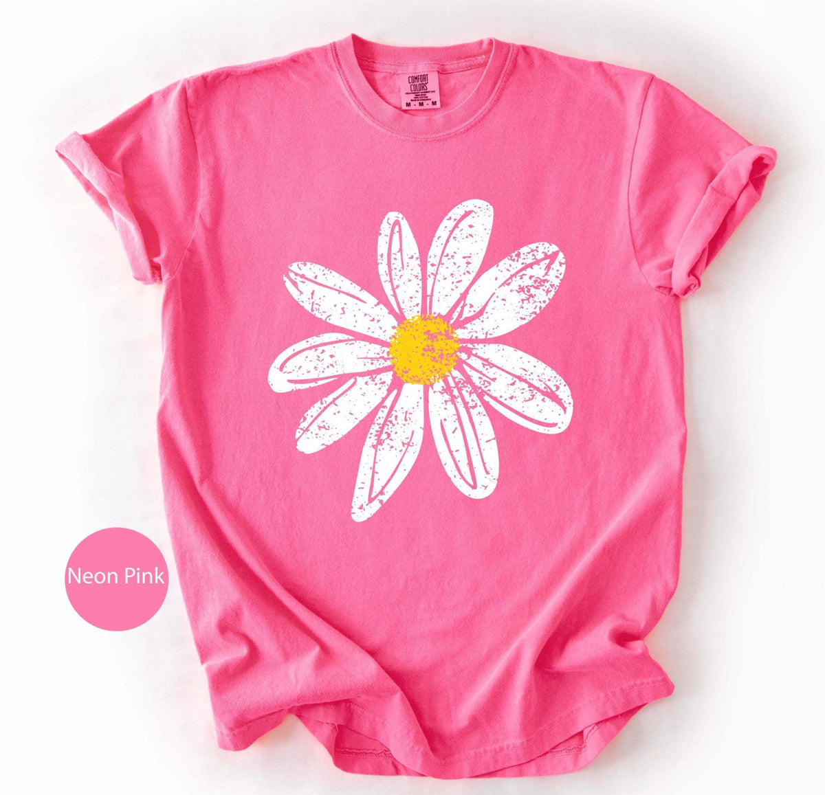 Daisy Shirt gift for Women Retro Floral Graphic Tee, Flower Print Comfort Colors T-Shirt