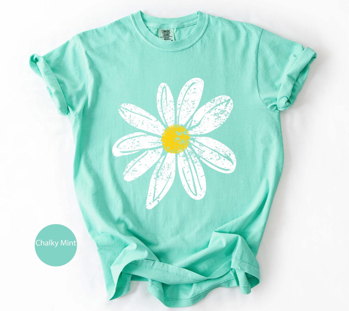 Daisy Shirt gift for Women Retro Floral Graphic Tee, Flower Print Comfort Colors T-Shirt