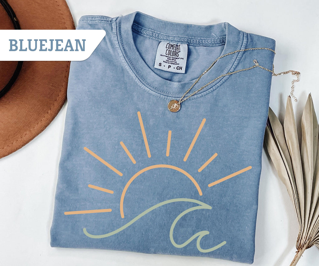 Comfort Colors® Sun Ocean T-Shirt, Sunset T-Shirt, Ocean Waves T-Shirt, Summer T-Shirt, Summer Beach Shirt, Boho Summer Shirt
