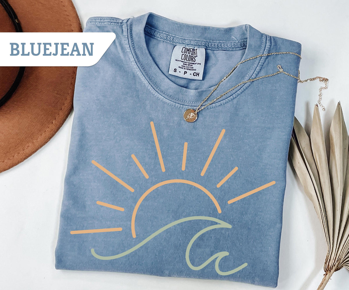 Comfort Colors® Sun Ocean T-Shirt, Sunset T-Shirt, Ocean Waves T-Shirt, Summer T-Shirt, Summer Beach Shirt, Boho Summer Shirt