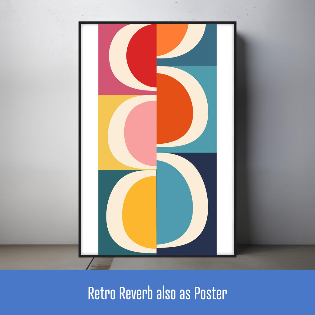 Retro Reverb, Fleece Sherpa Blanket | Mid Century Decor | Colorful Blanket | Friends Gift | Lightweight | Large | Soft