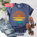 Vintage Sunset Shirt, Retro Sunrise Shirt, Boho Beachy Vibes Shirt, Sunshine Shirt Gift For Women, Sun Rays Tee, Summer Vibes Shirt