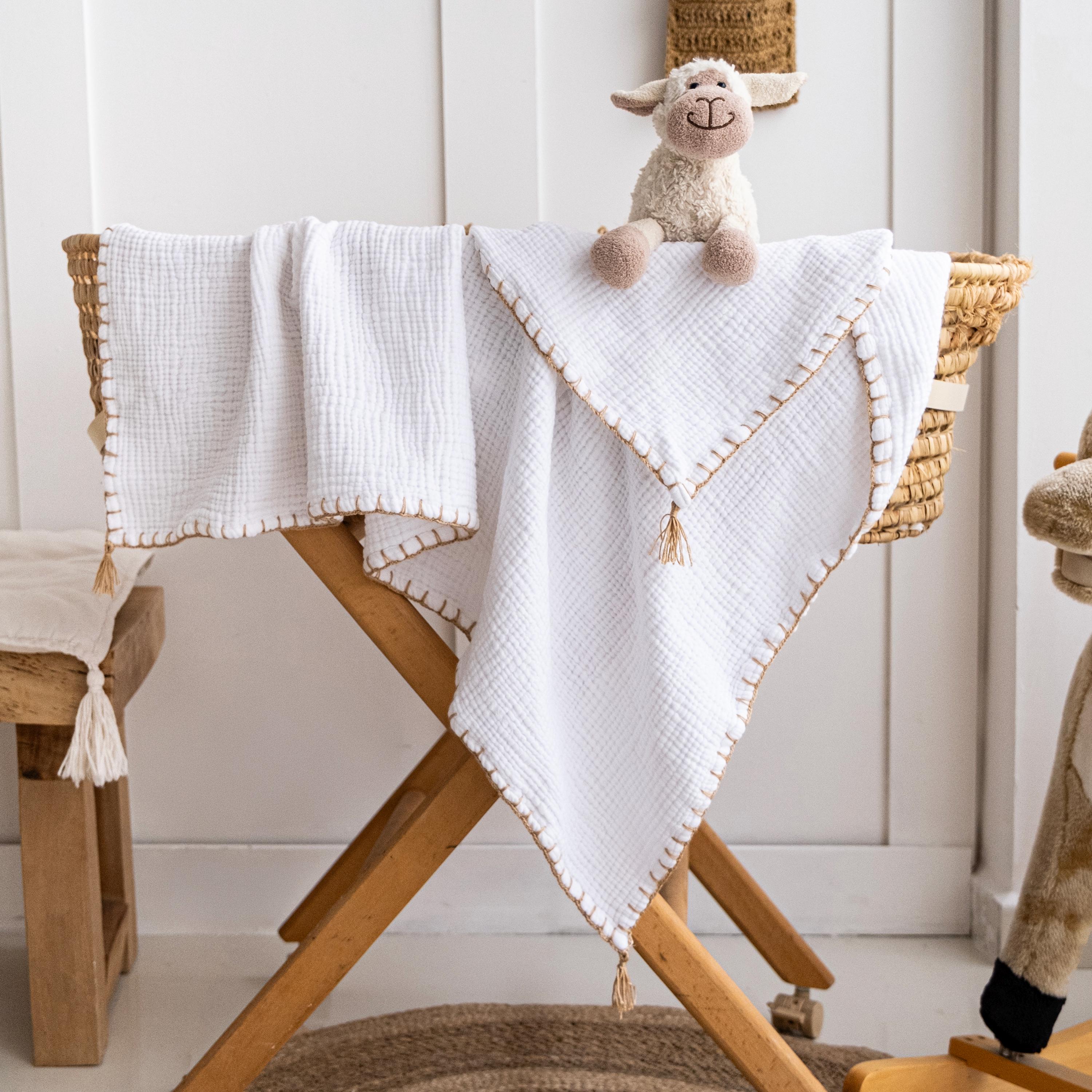 Organic Muslin Baby Blanket, GOTS Certified Cotton Baby Blanket, Baby Quilt, Newborn Gift, Baby Boy Blanket, Baby Shower Gift