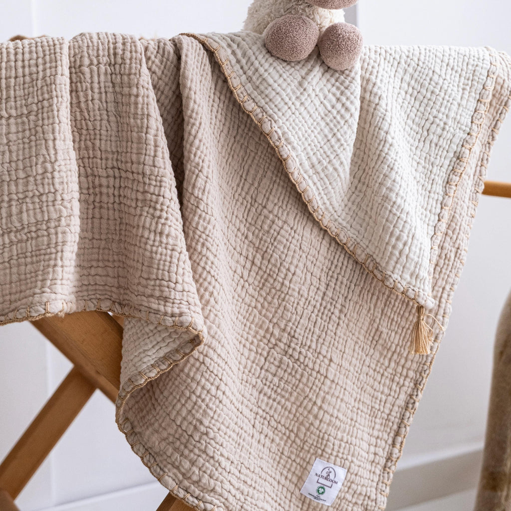Organic Muslin Baby Blanket, GOTS Certified Cotton Baby Blanket, Baby Quilt, Newborn Gift, Baby Boy Blanket, Baby Shower Gift