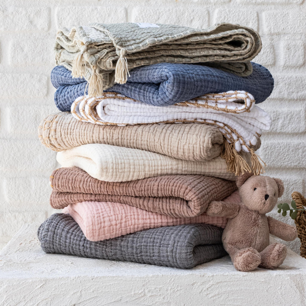 Organic Muslin Baby Blanket, GOTS Certified Cotton Baby Blanket, Baby Quilt, Newborn Gift, Baby Boy Blanket, Baby Shower Gift