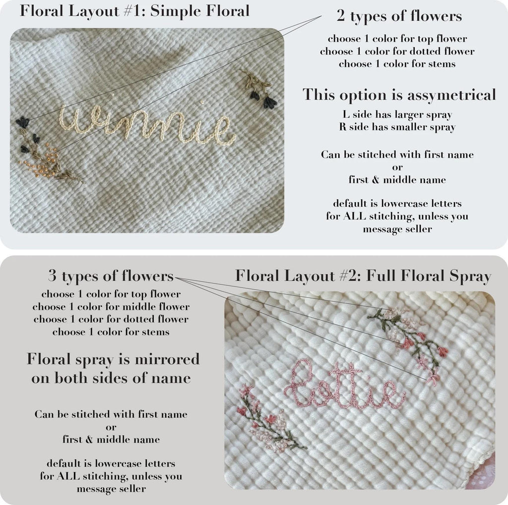 PRE-ORDER 9-Layer Muslin Quilt with hand embroidery - baby blanket , crib quilt, toddler, embroidered name