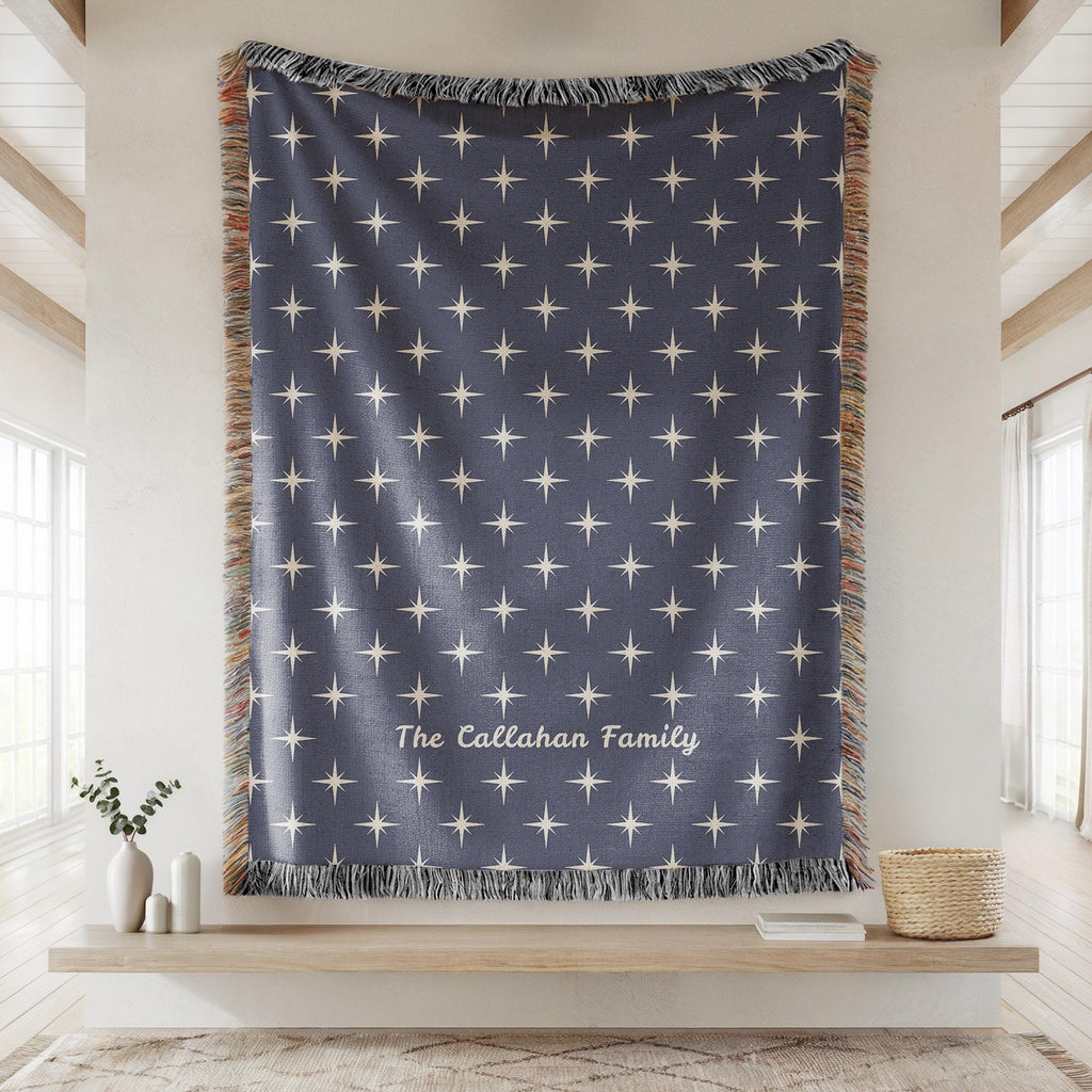 Custom Christmas Tree Blanket: Christmas Minimalist Decoration, Holiday Keepsake Gift, Family Christmas Gift, Personalized Festive Decor