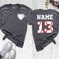Baseball Heart Shirt With Custom Number And Name,  Baseball Mom Shirt, Personalized Baseball Tshirt, Baseball Team Outfit, Sport Lover Shirt