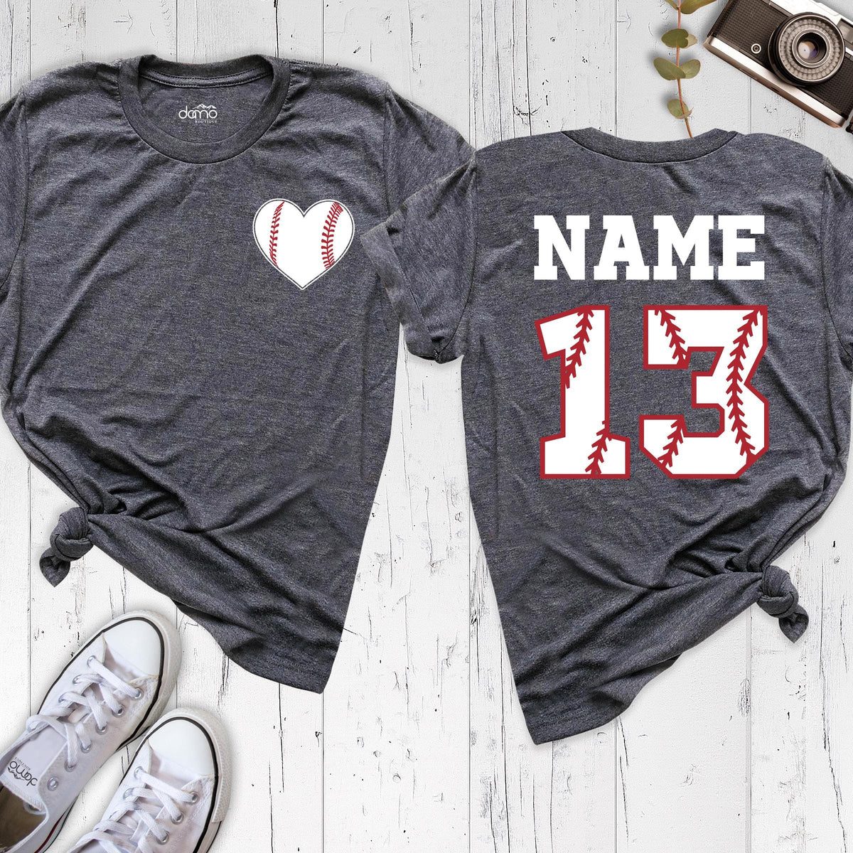 Baseball Heart Shirt With Custom Number And Name,  Baseball Mom Shirt, Personalized Baseball Tshirt, Baseball Team Outfit, Sport Lover Shirt