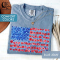 Floral USA Flag Shirt, Floral American Flag Shirt, Womens USA Shirt, Patriotic Gift TH2446
