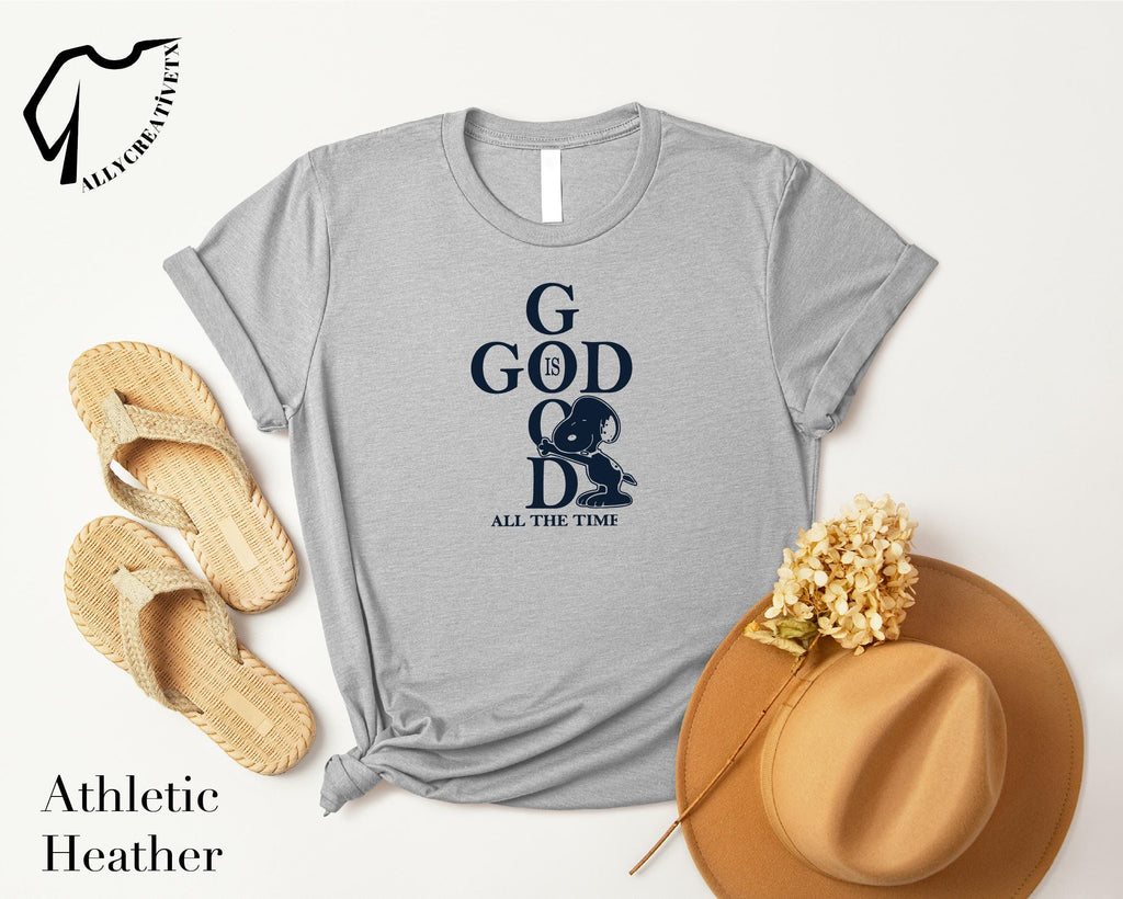 God Is Good Christian Shirt, Cute Dog Hug Faith Tee, Inspirational Bible Verse Graphic, Religious Comfort Colors Praise T Shirt