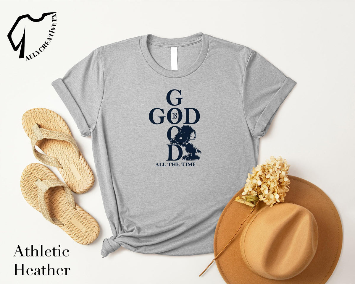 God Is Good Christian Shirt, Cute Dog Hug Faith Tee, Inspirational Bible Verse Graphic, Religious Comfort Colors Praise T Shirt