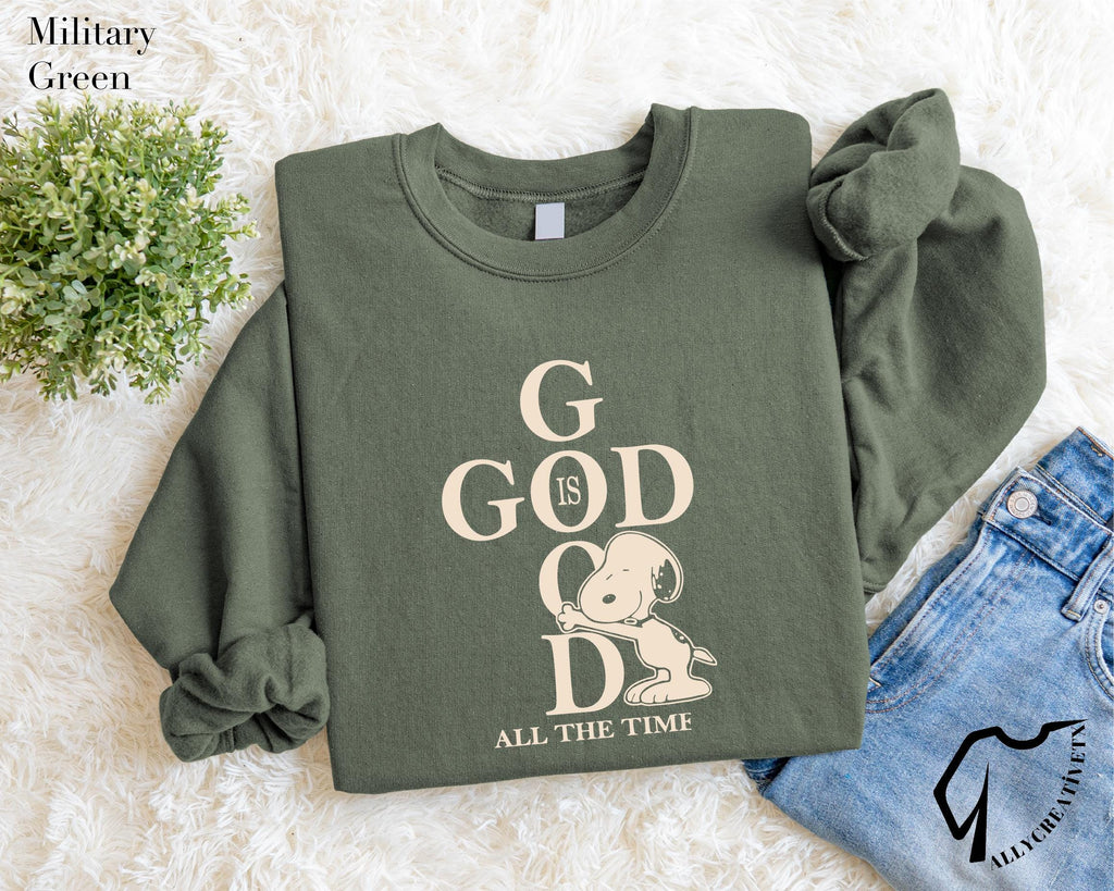 God Is Good Christian Shirt, Cute Dog Hug Faith Tee, Inspirational Bible Verse Graphic, Religious Comfort Colors Praise T Shirt