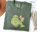 Cute Bird With Flower T-Shirt, Soft Nature Lover Gift. Comfort Colors Vintage Style Graphic Tee for Women Men, Spring Aesthetic Shirt