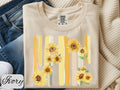 Floral Brushstroke Comfort Colors Shirt, Vintage Sunflower Graphic Tee, Cottagecore Spring Shirt Aesthetic Flower Top Gift For Her Plus Size