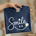 Smiley Daisy Shirt, Comfort Colors Women Tee, Cute Smile Flower Shirt, Trendy Floral Tee, Positive Vibes Shirt, Gift for Her