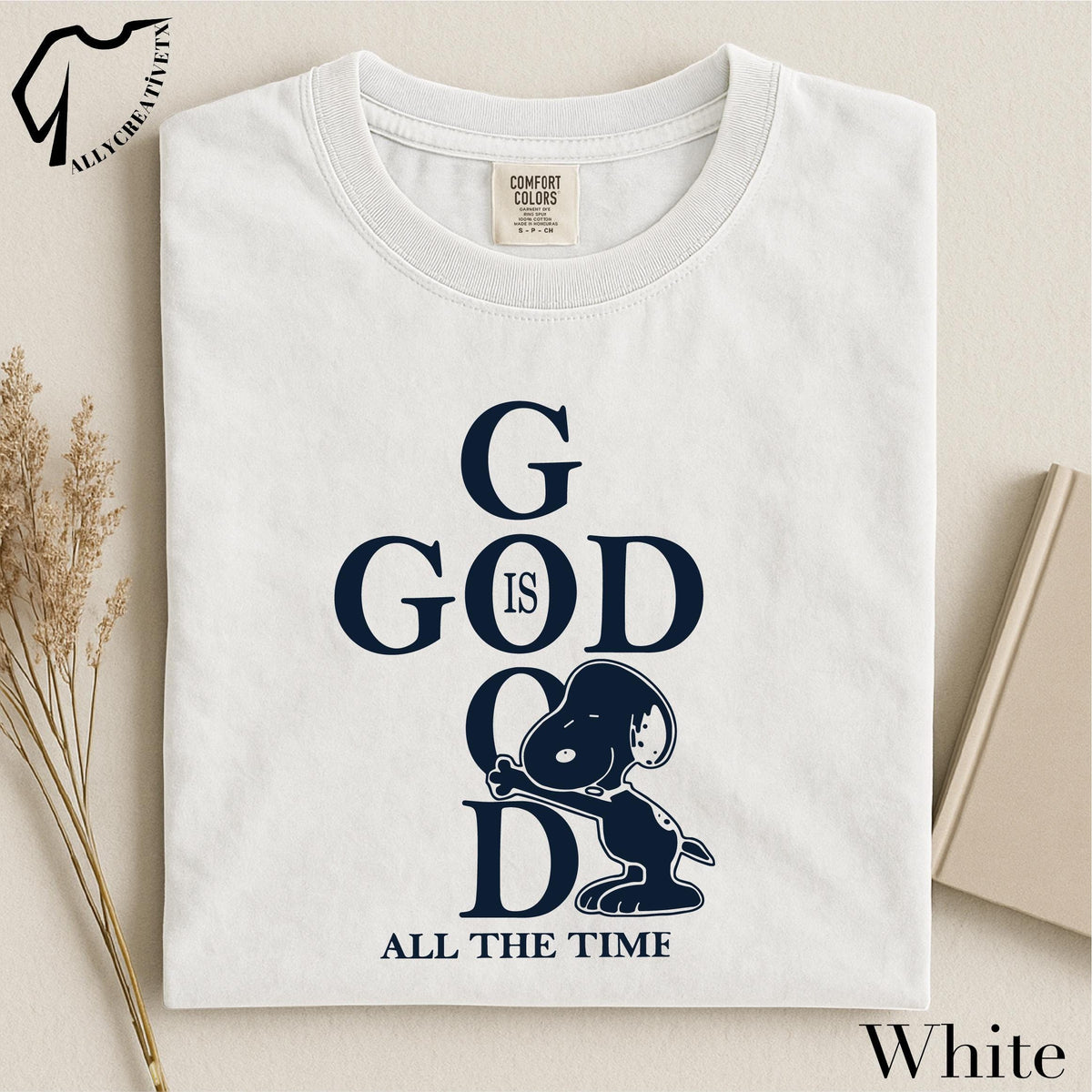 God Is Good Christian Shirt, Cute Dog Hug Faith Tee, Inspirational Bible Verse Graphic, Religious Comfort Colors Praise T Shirt