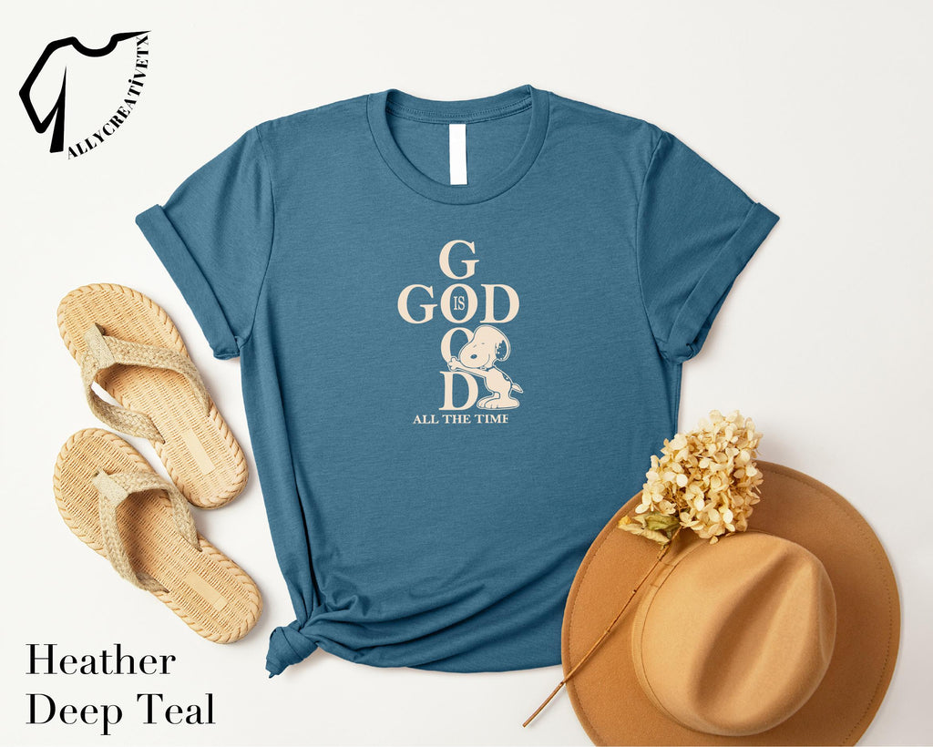 God Is Good Christian Shirt, Cute Dog Hug Faith Tee, Inspirational Bible Verse Graphic, Religious Comfort Colors Praise T Shirt