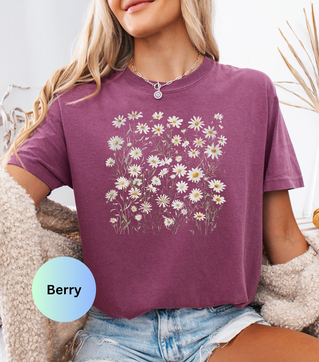 Womens summer tops, summer clothing, girls shirts, floral boho shirt, womens tshirts, Comfort Colors girls shirt, trendy vacation shirt