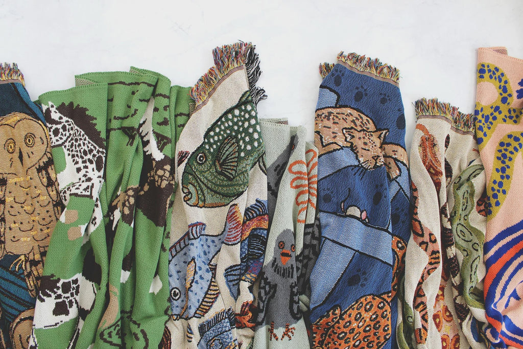 Cat Tower Tapestry Blanket