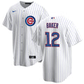 NIKE Men's Dusty Baker Chicago Cubs White Home Premium Stitch Replica Jersey
