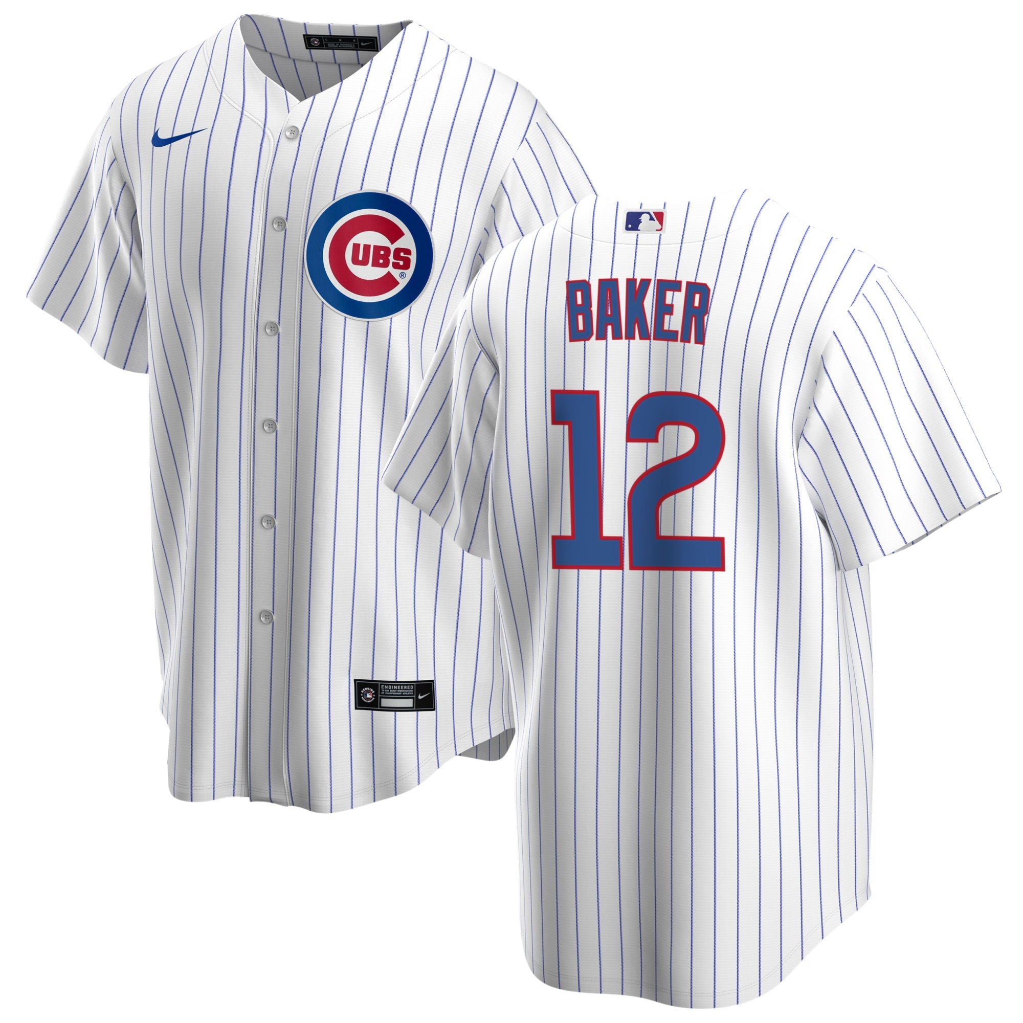NIKE Men's Dusty Baker Chicago Cubs White Home Premium Stitch Replica Jersey
