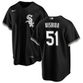 Men's Chicago White Sox Rikuu Nishida Nike Black Alternate Replica Jersey With Premium Lettering