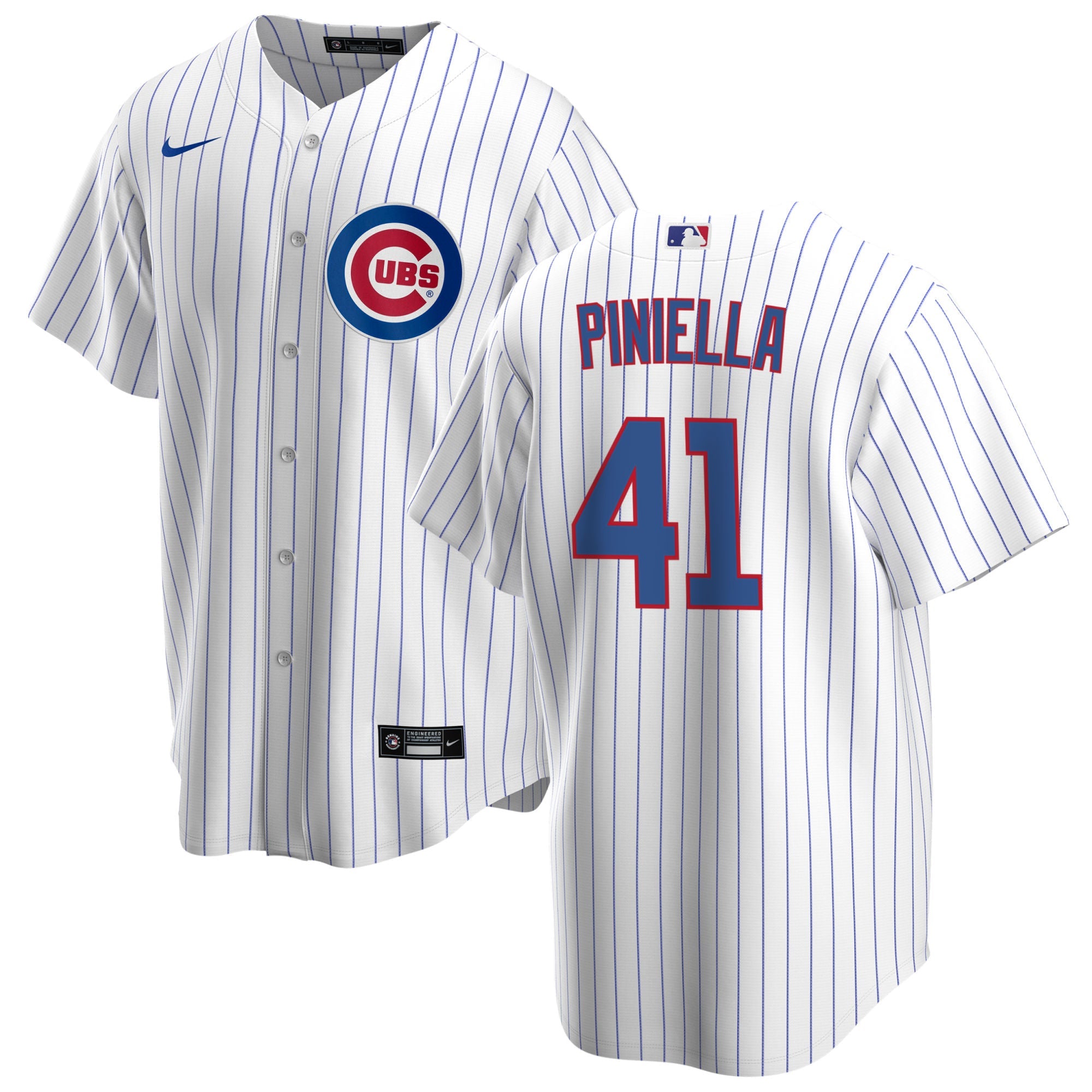 NIKE Men's Lou Piniella Chicago Cubs White Home Premium Stitch Replica Jersey