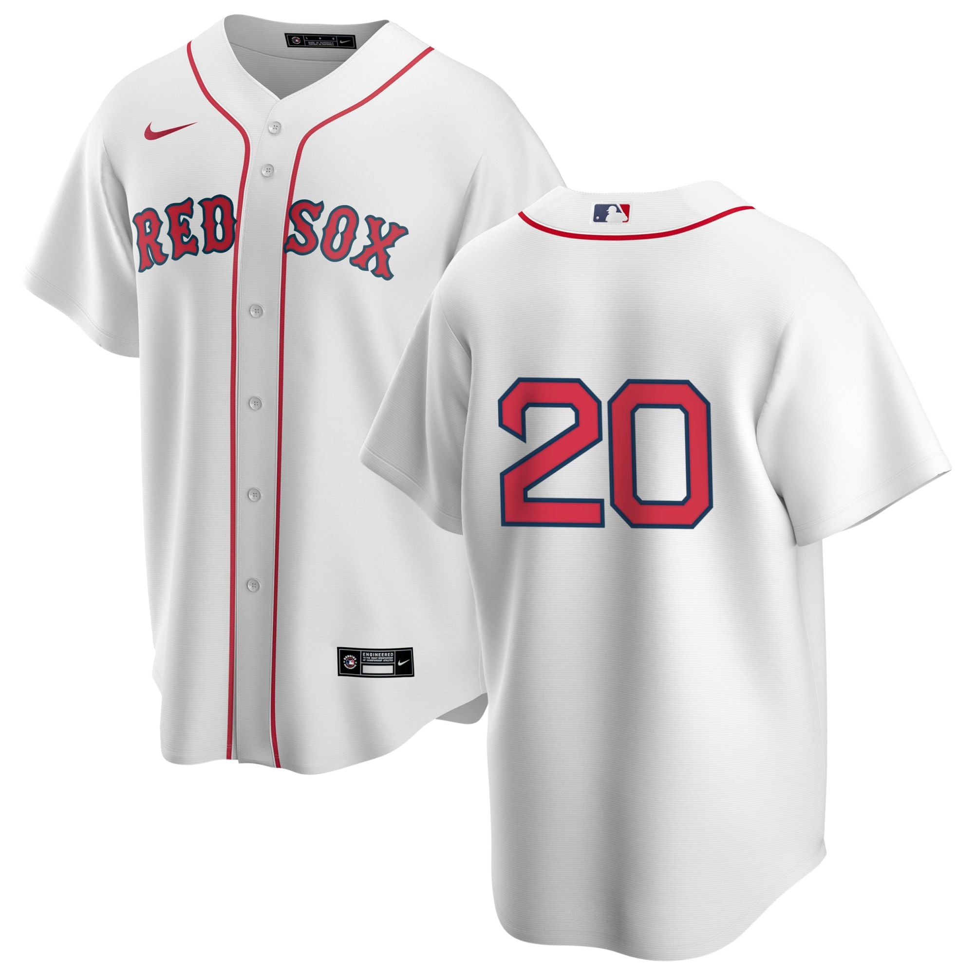 Men's Nike Boston Red Sox Kevin Youkilis #20 Home Official Replica Player Jersey