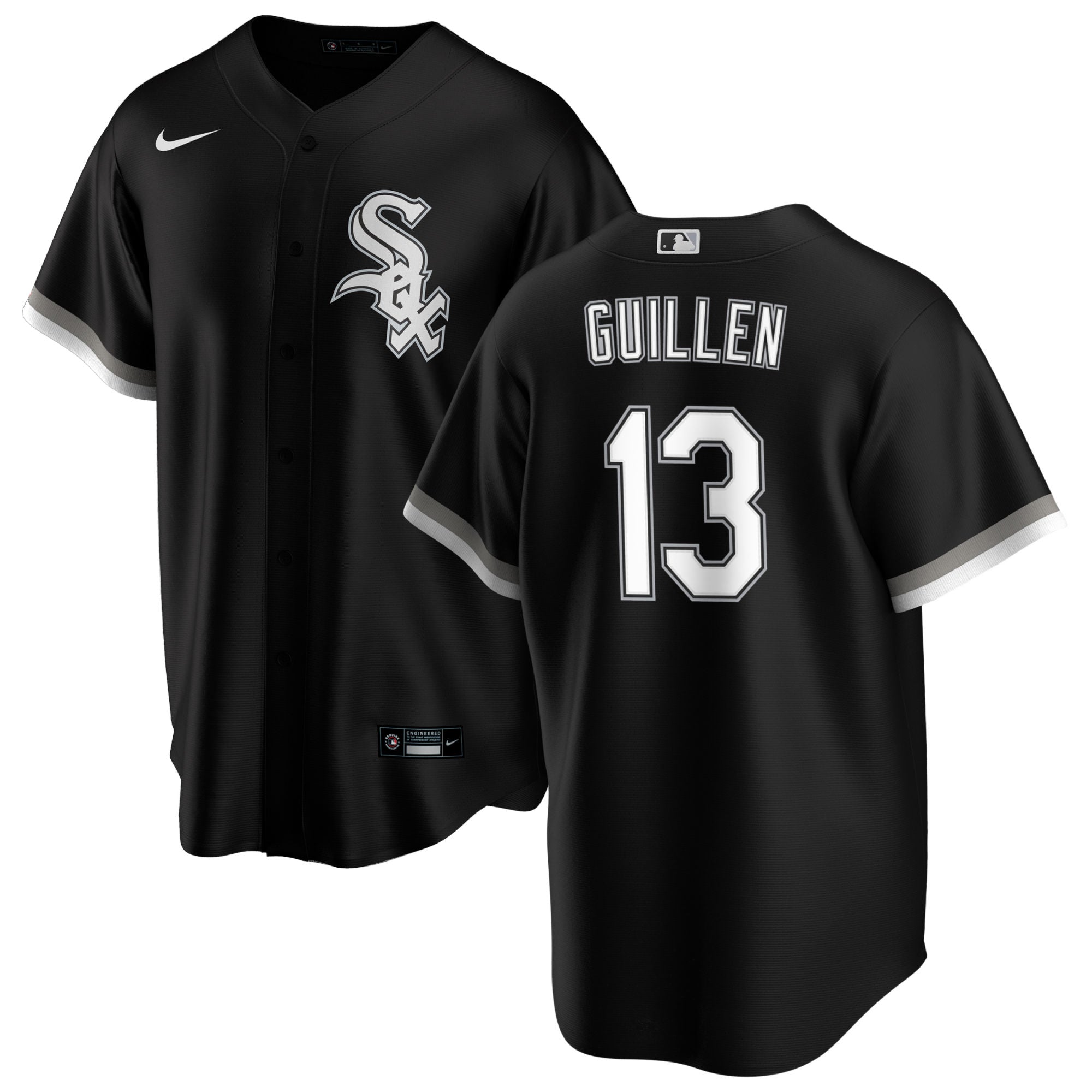 NIKE Men's Ozzie Guillen Chicago White Sox Black Alternate Replica Jersey