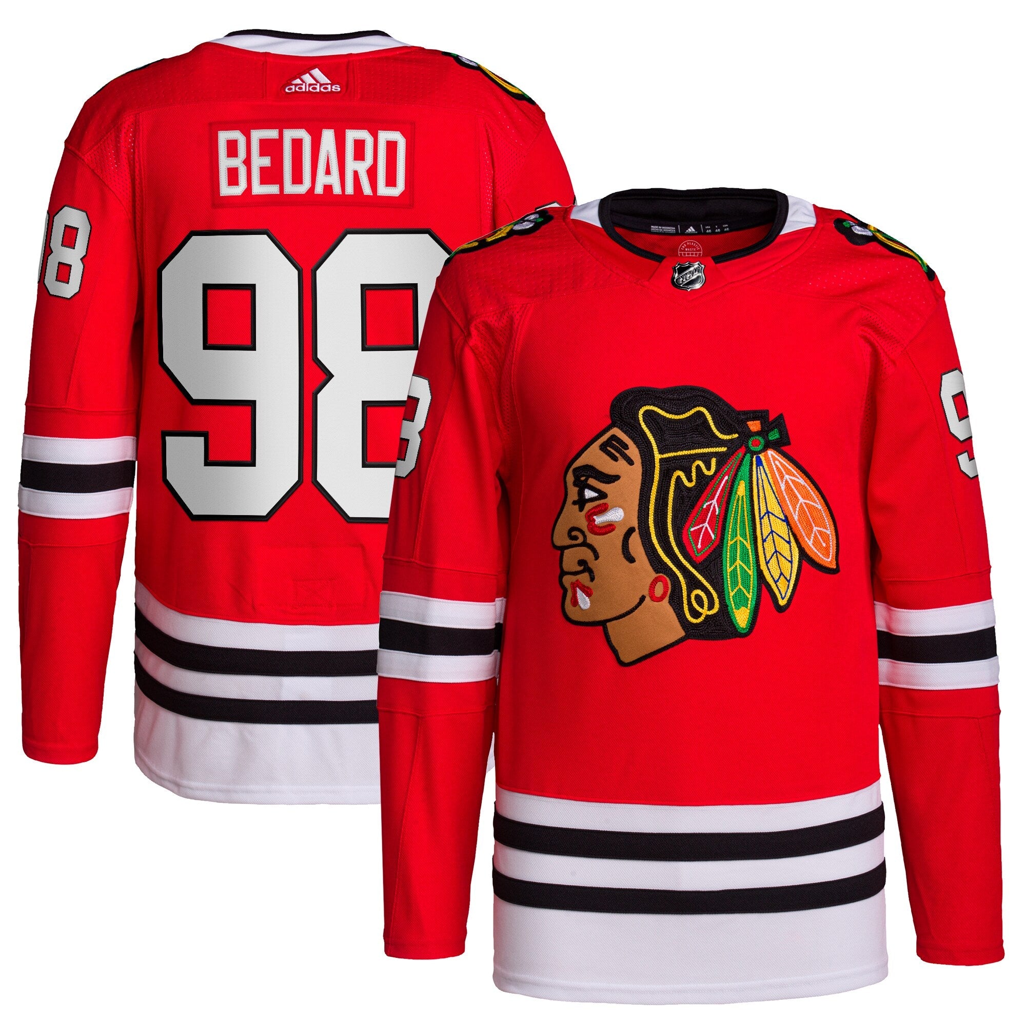 Men's Connor Bedard Chicago Blackhawks Adidas Red Home Primegreen Authentic Pro Jersey