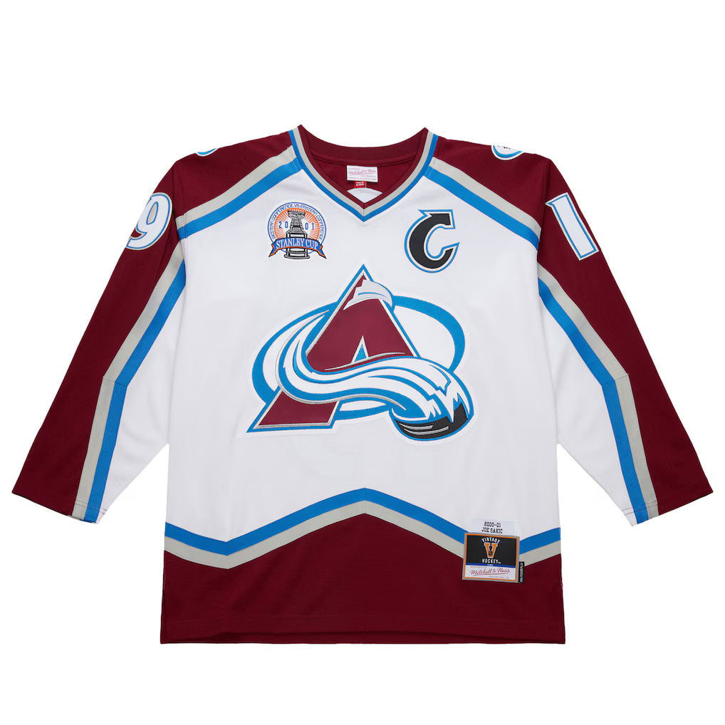 Men's Joe Sakic Colorado Avalanche White 2000-01 Power Play Jersey