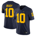 Men's Tom Brady Michigan Wolverines Navy Jumpman Nike Game Jersey
