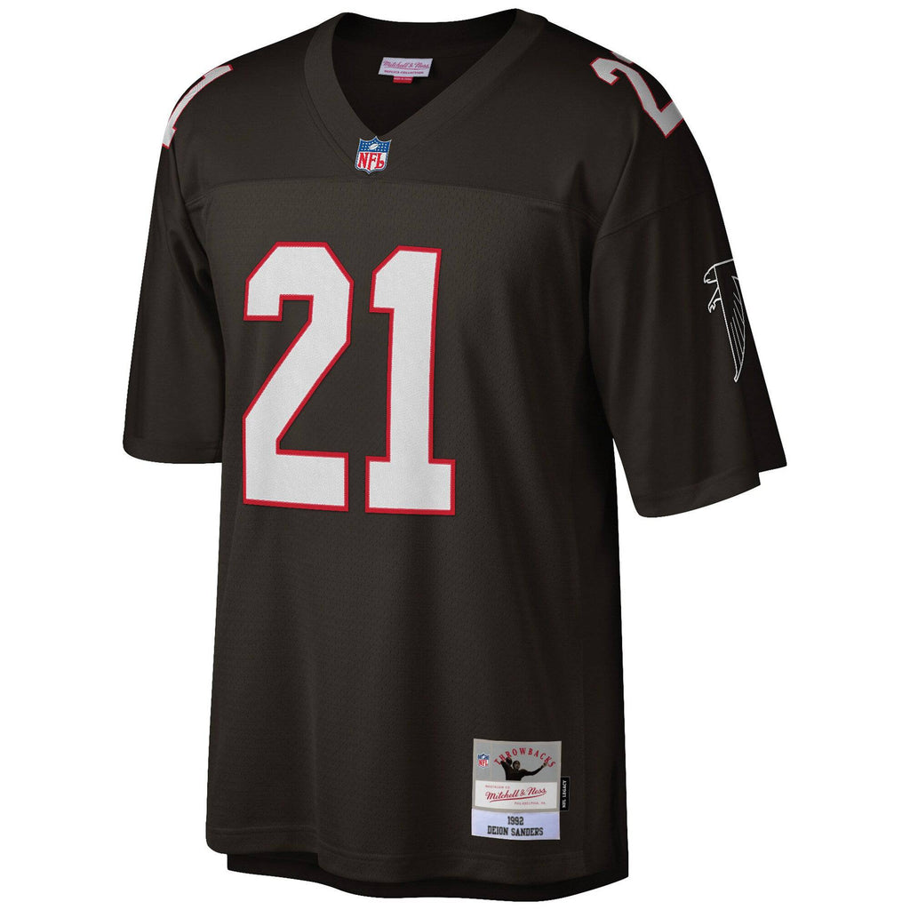 Mens Atlanta Falcons Deion Sanders Mitchell & Ness Black 1992 Retired Player Vintage Replica Jersey