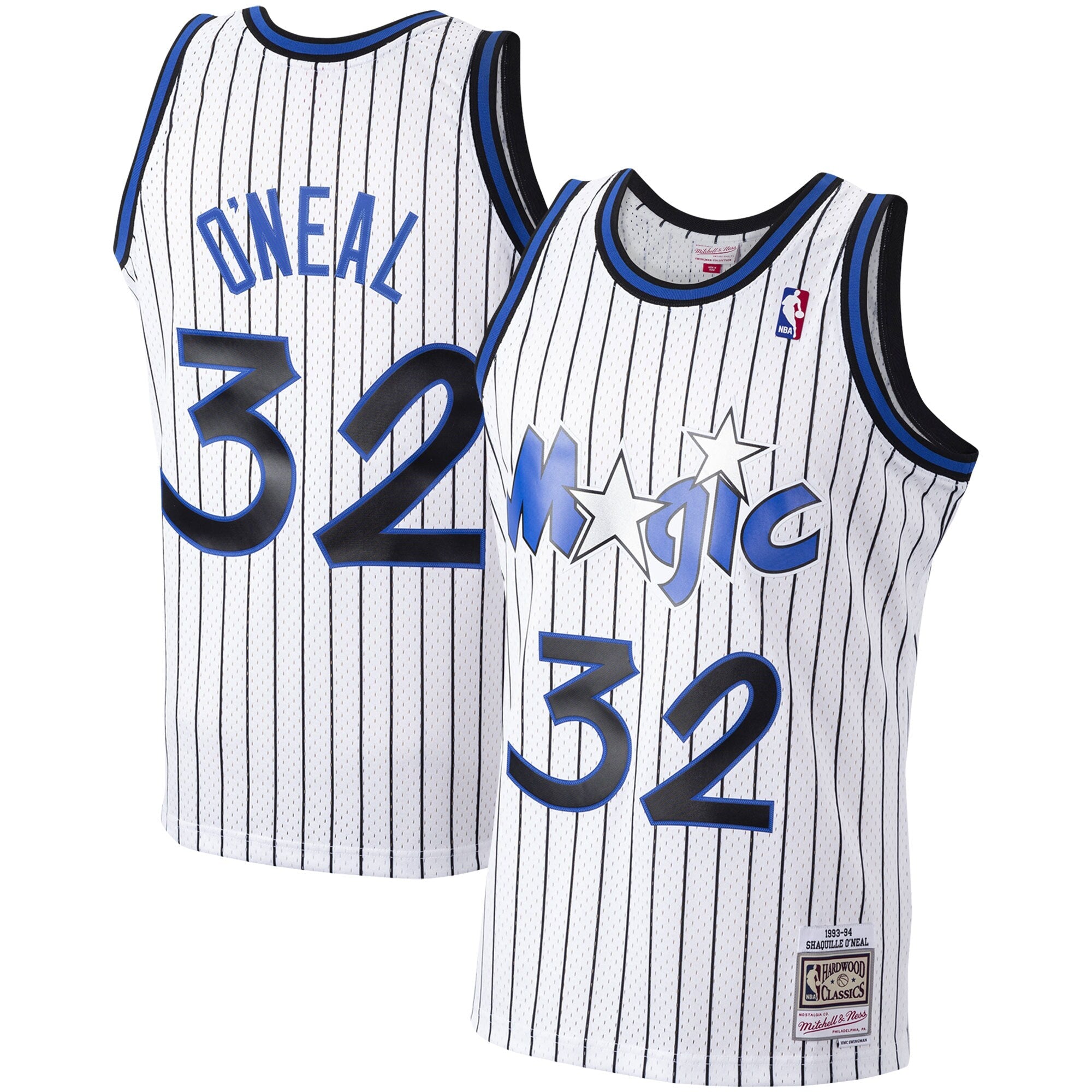 Men's Mitchell & Ness Shaquille O'Neal White Orlando Magic Hardwood Classics Swingman Jersey
