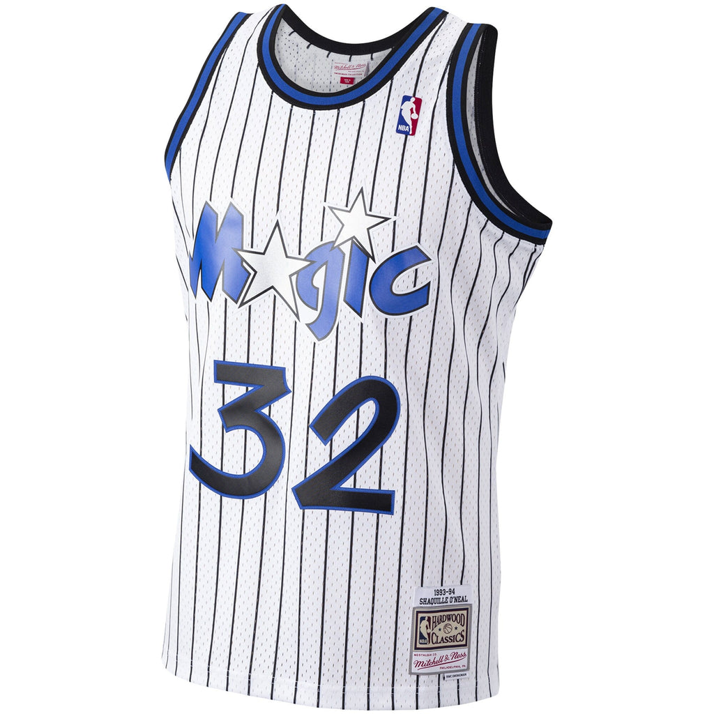 Men's Mitchell & Ness Shaquille O'Neal White Orlando Magic Hardwood Classics Swingman Jersey