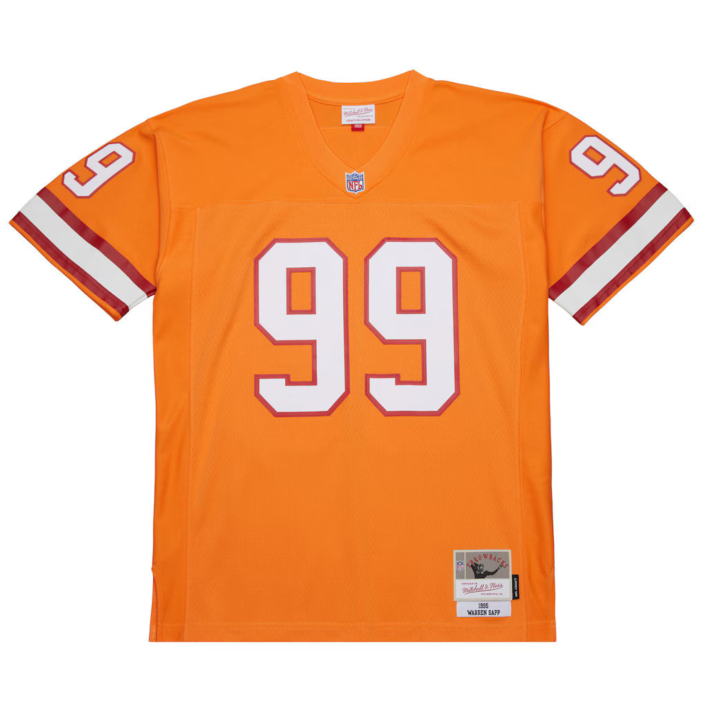 Men's Mitchell & Ness Warren Sapp Orange Tampa Bay Buccaneers 1995 Legacy Replica Jersey