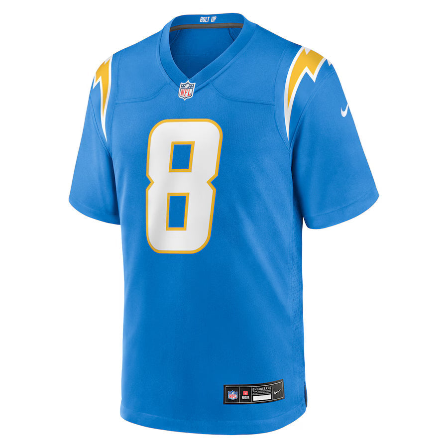 Men's Omarion Hampton Los Angeles Chargers Powder Blue Nike Game Jersey