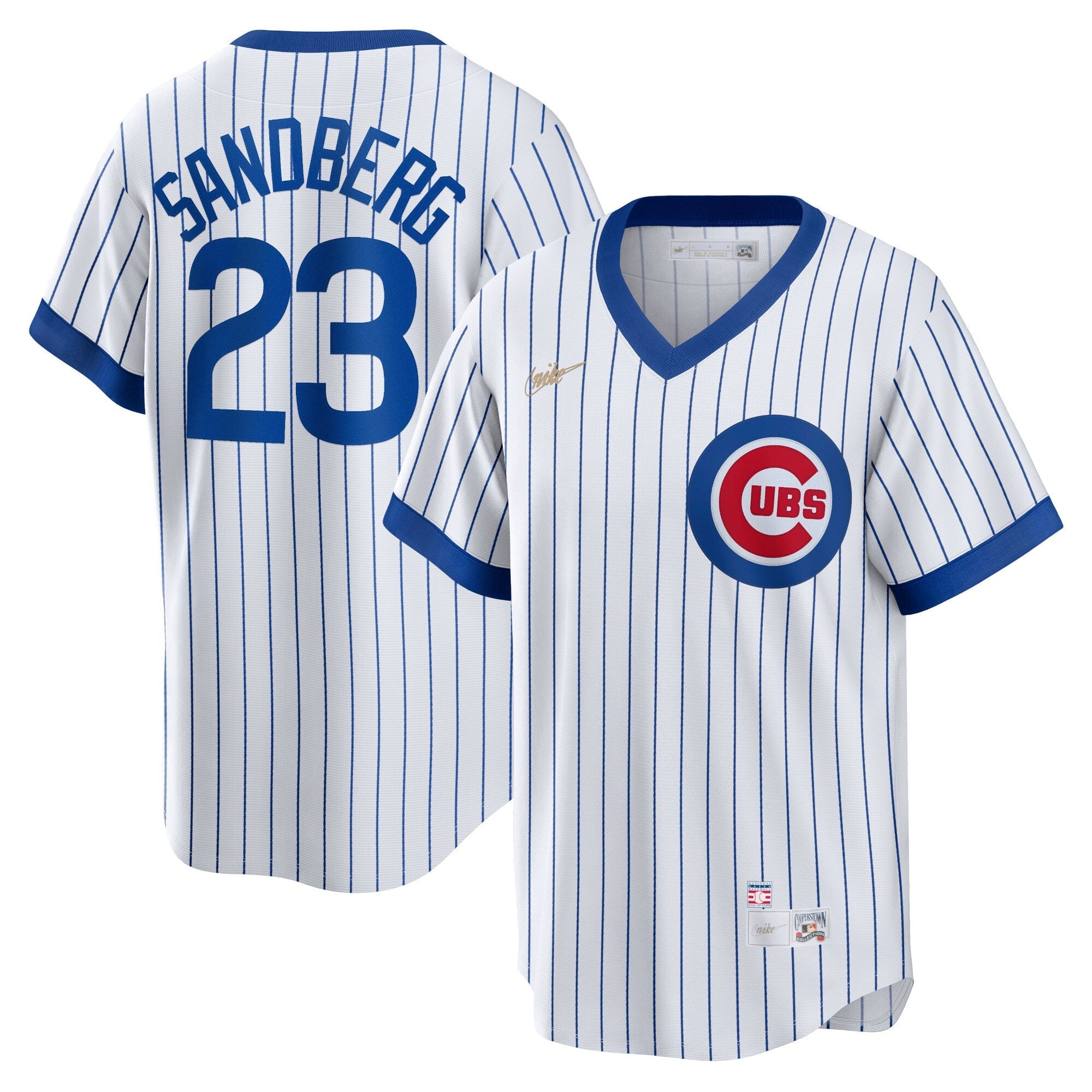 Men's Chicago Cubs Ryne Sandberg Nike White Home Cooperstown Collection Player Premium Jersey