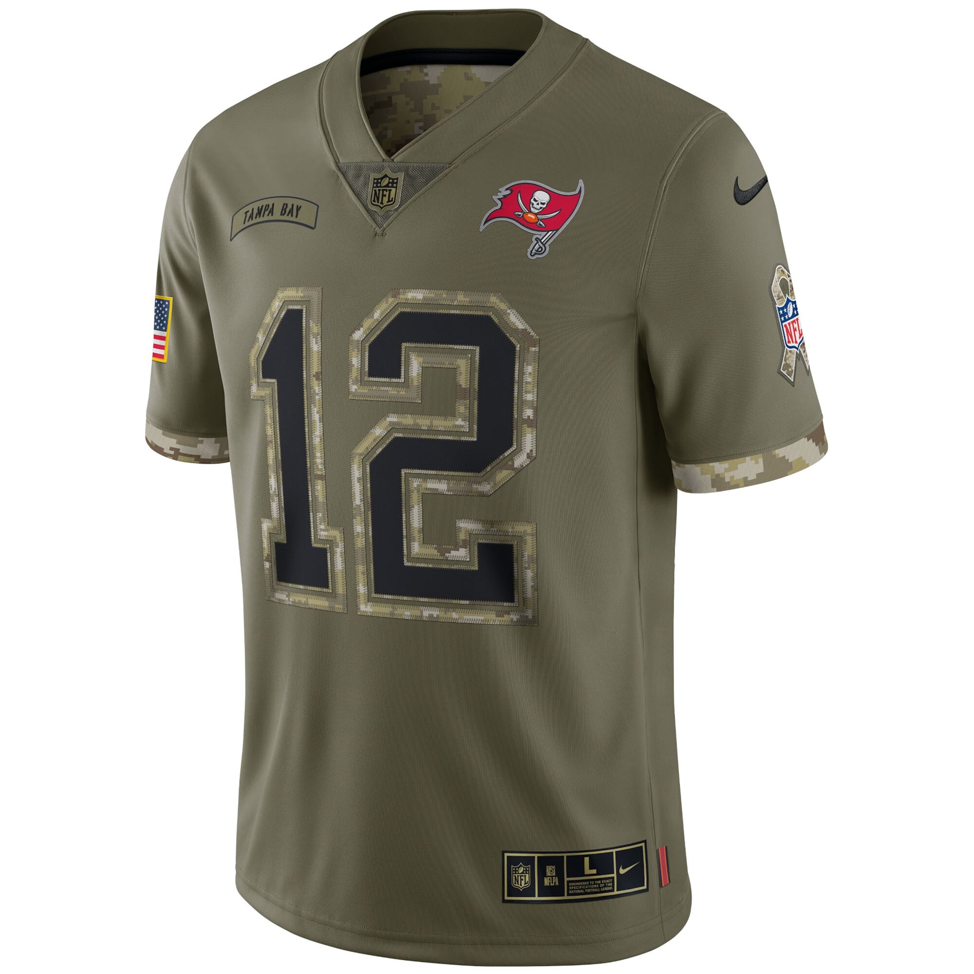 Men's Tom Brady Tampa Bay Buccaneers Nike Salute To Service Limited Jersey - Olive