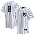 Men's Nike Derek Jeter #2 White New York Yankees Home Official Replica Player Jersey