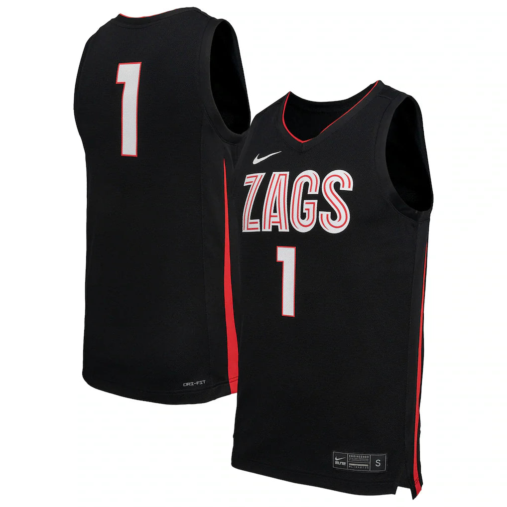 Gonzaga Bulldogs Nike Replica Basketball Jersey - Black
