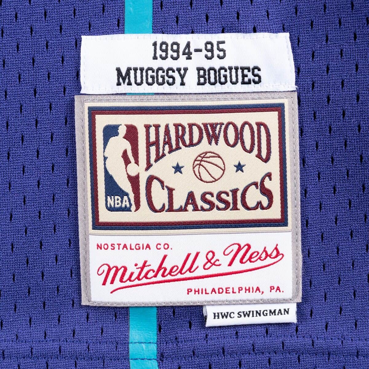 Men's Muggsy Bogues Charlotte Hornets 1994-95 Purple Swingman Replica Jersey By Mitchell & Ness
