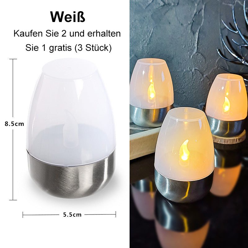 6Pack Solar Power Tea Lights Outdoor Flameless Flicker IP65 Waterproof Table Lamp LED Candles with Dusk to Dawn Sensor for Lantern Garden Camping Party Home Decorations Warm Color