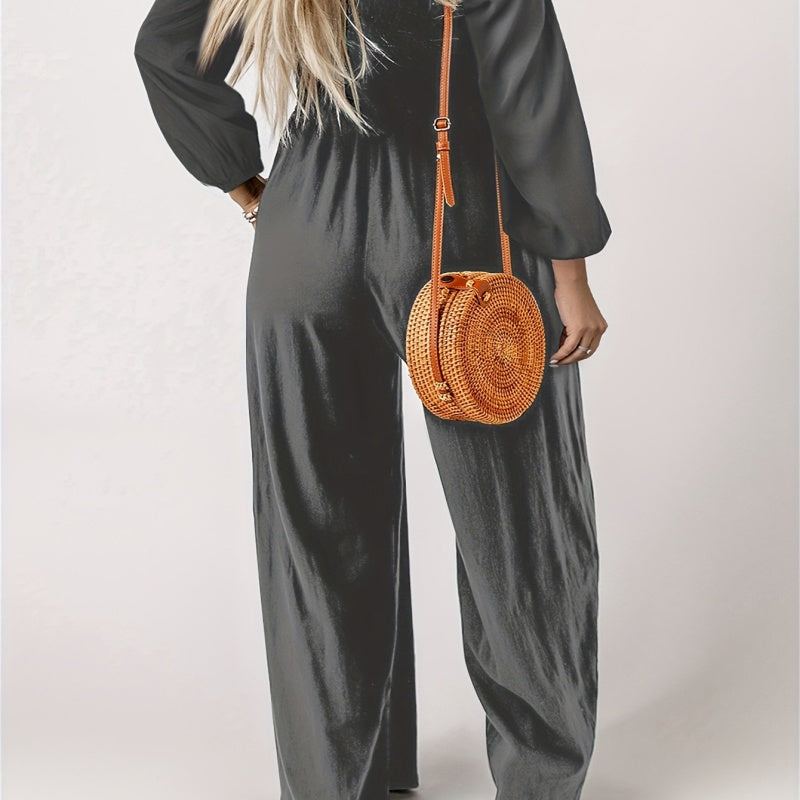 🎉🛍️Hot Promotion 50% OFF💃2026 New Women's Casual Long Sleeve Wide Leg Pants Jumpsuit