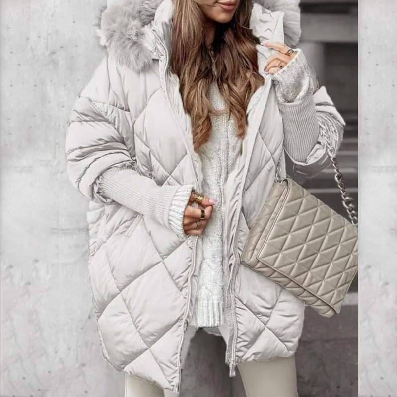 ✨Women's Fashion Mid-length Parka 🧥 – Autumn And Winter Knit Sleeve Patchwork, Flattering Fit for Cold Days