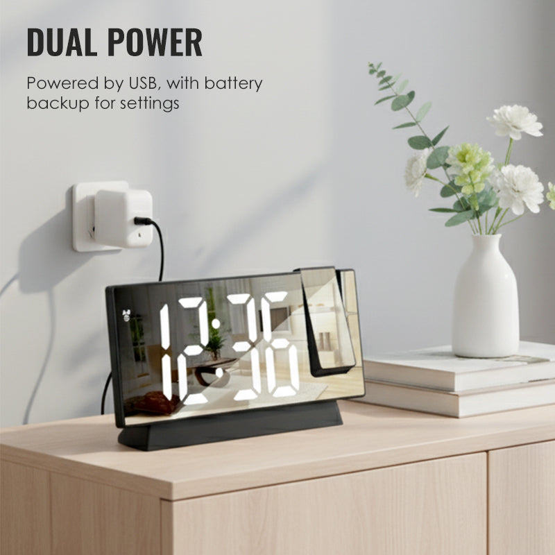 ⏳Time-limited Special⏰LED Mirror Projection Alarm Clock🕰️