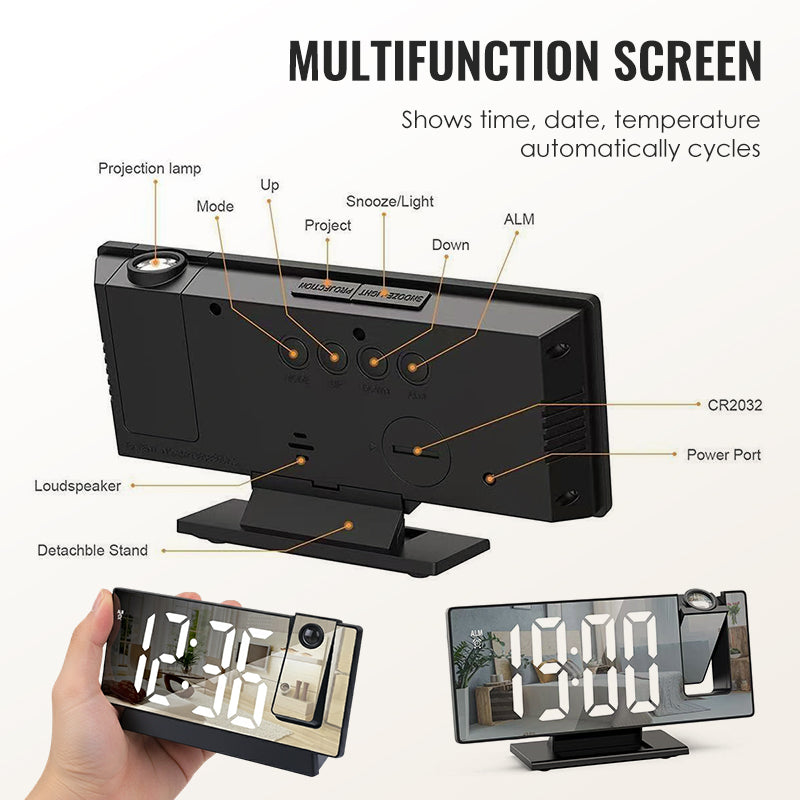 ⏳Time-limited Special⏰LED Mirror Projection Alarm Clock🕰️